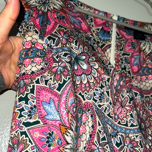 Cream & Pink Paisley Sheath Dress Women’s Size 6 Sleeveless French Connection - Picture 14 of 16